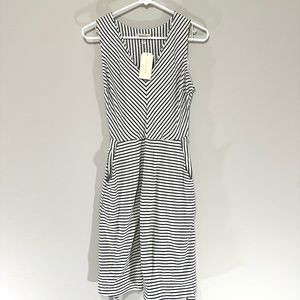 NWT Nautical Monteau White and Navy Striped Dress Size S